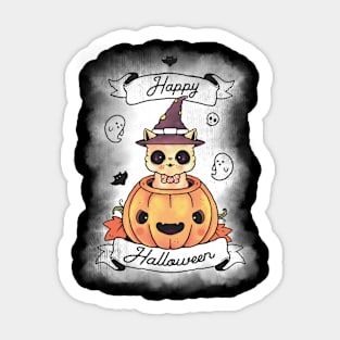 Happy Halloween kitten Sticker